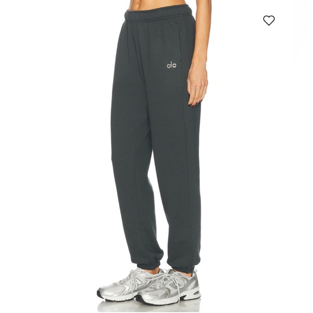 Alo 2 Piece Set Accolade Hoodie Sweatshirt & Sweatpant Charcoal Green Size S - Picture 7 of 15